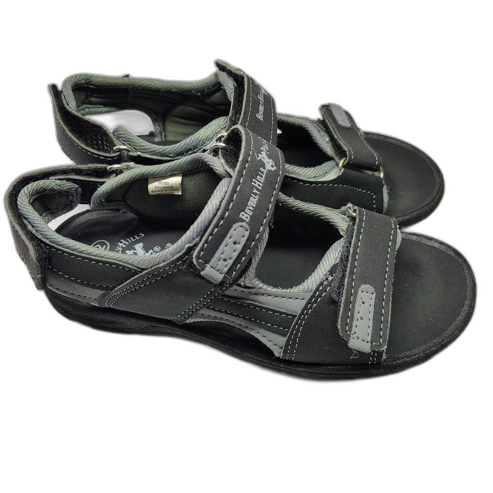 Sport Sandals Beverly Hills Polo Club Boys Size 2 Grey & Black